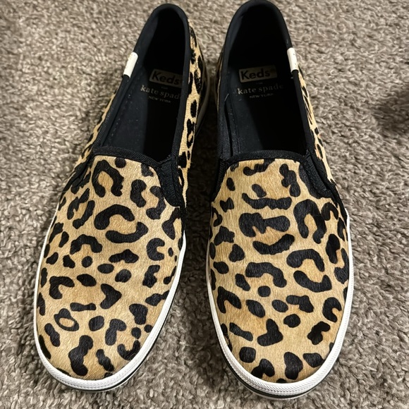 Keds Kate Spade calf leopard print slip on sneakers - Picture 2 of 4